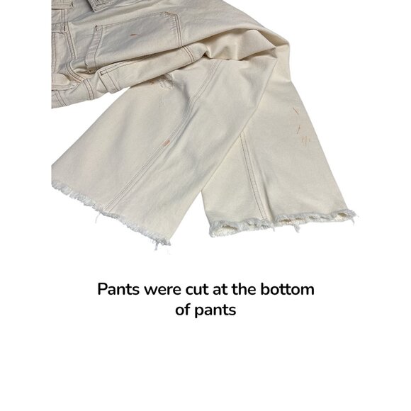 We The Free by Free People Cream Distressed Straight Crop Jeans – Size 27 – High - Picture 11 of 13